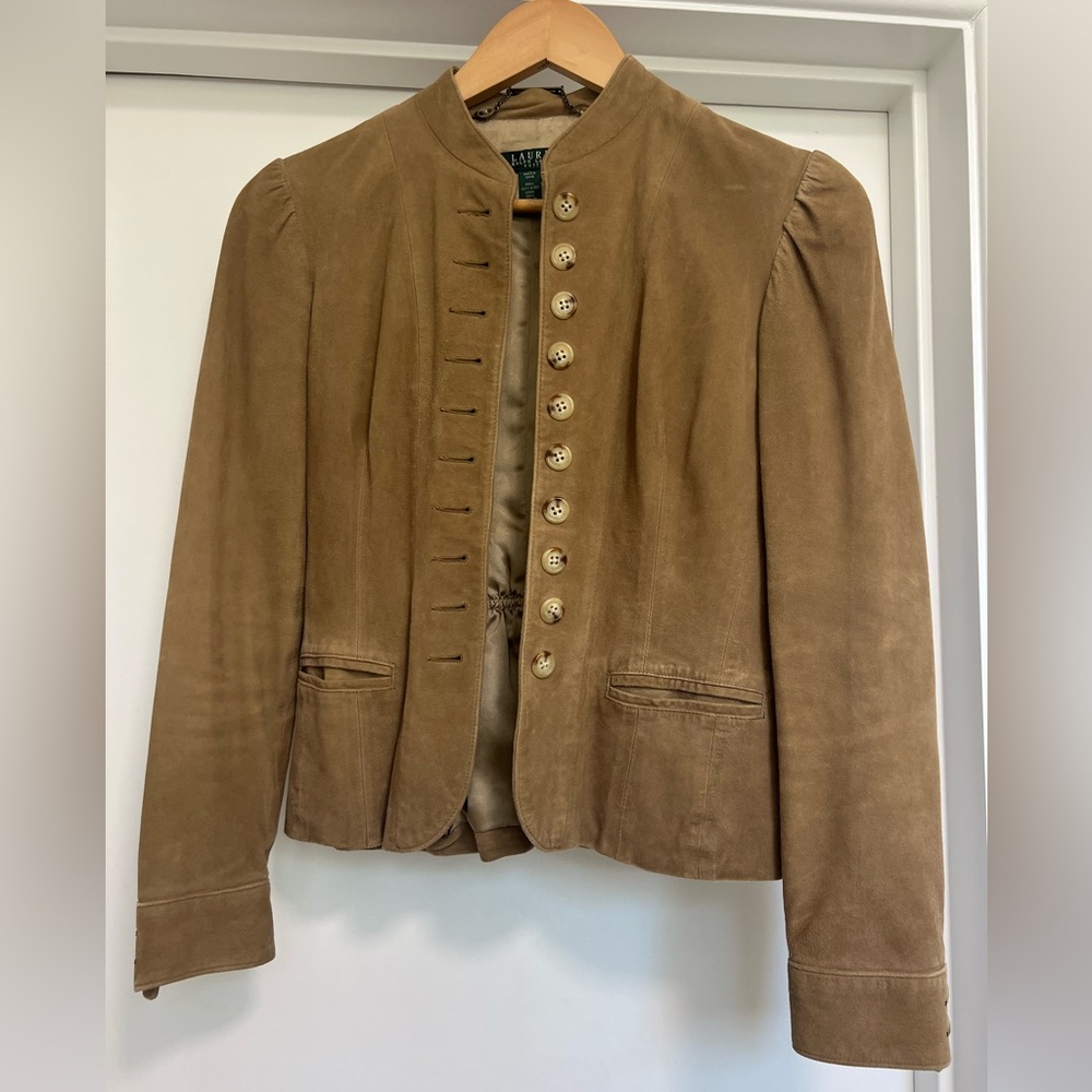 LAUREN Ralph Lauren Petite Suede camel colored jacket